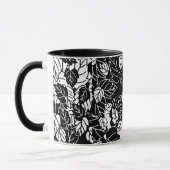 Mug Impression feuille japonaise, noir et blanc (Gauche)