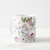 Mug Impression florale illustrée à la main (Devant gauche)
