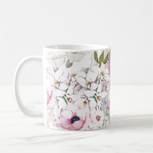 Mug Impression florale illustrée à la main (Gauche)