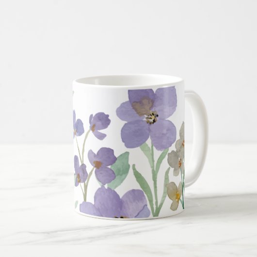 Mug Impression florale illustrée à la main (Devant droit)