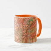 Mug Impression florale orange moderne sur Arrière - pl (Devant droit)