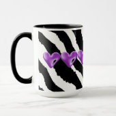 Mug Impression fourrure de zèbre avec coeurs (Gauche)