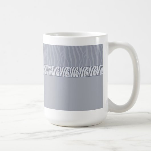 Mug Impression fourrure zèbre gris argent (Droite)