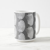 Mug Impression, gris et blanc des blocs de coquilles d (Devant droit)