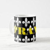 Mug Impression héraldique médiévale monochrome de Fran (Devant gauche)