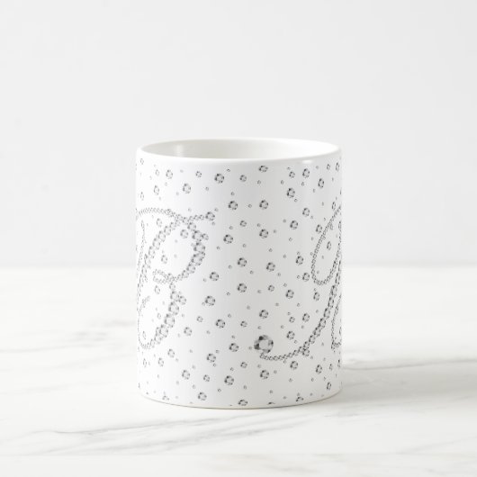 Mug Impression initiale B Monogramme Diamants blancs (Centre)