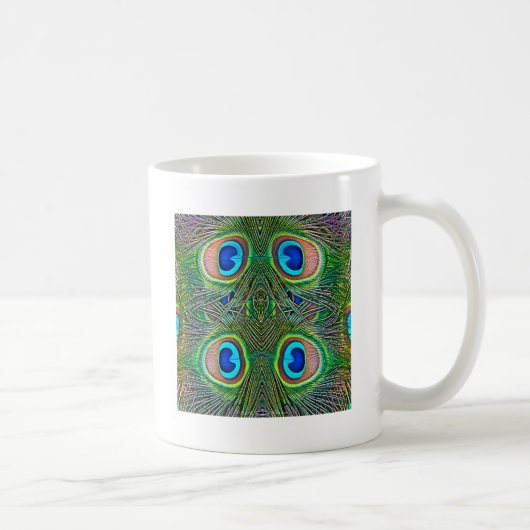 Mug Impression kaléidoscope de plumes de paon (Droite)