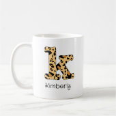 Mug Impression léopard initiale k minuscule et nom (Gauche)