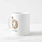 Mug Impression léopard initiale minuscule b et nom (Devant gauche)