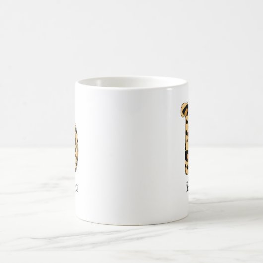 Mug Impression léopard initiale minuscule b et nom (Centre)