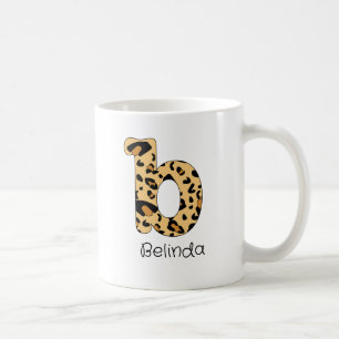 Mug Impression léopard initiale minuscule b et nom