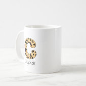 Mug Impression léopard initiale minuscule c et nom (Devant gauche)