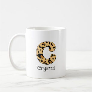 Mug Impression léopard initiale minuscule c et nom