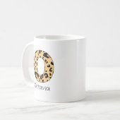 Mug Impression léopard initiale o minuscule et nom (Devant gauche)