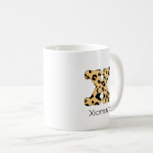 Mug Impression léopard initiale x minuscule et nom (Devant droit)