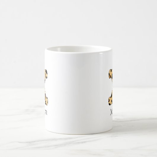 Mug Impression léopard initiale x minuscule et nom (Centre)
