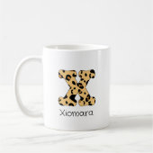 Mug Impression léopard initiale x minuscule et nom (Gauche)