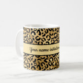 Mug Impression léopard noir et or personnalisée Guépar (Devant gauche)