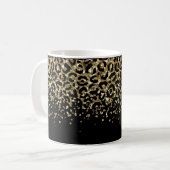 Mug Impression léopard or noir paillettes Superpositio (Devant gauche)