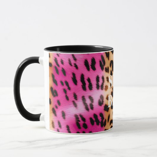 Mug Impression léopard or rose (Gauche)