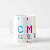 Mug Impression manuscrite CMYK Graphic Designer (Devant gauche)