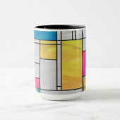 Mug Impression Mondrial jaune rose (Centre)
