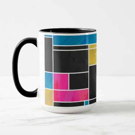 Mug Impression noir rose bleu monochrome (Gauche)