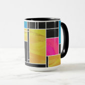 Mug Impression noir rose bleu monochrome (Devant droit)