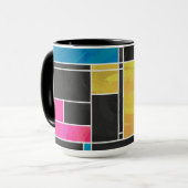 Mug Impression noir rose bleu monochrome (Devant gauche)