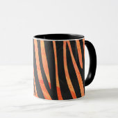 Mug Impression noire et orange Zebra (Devant droit)
