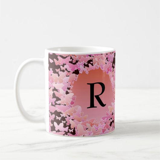 Mug Impression papillon avec monogramme (Gauche)