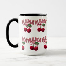 Impression personnalisée "Mama" Cerise – Tablier d