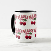 Mug Impression personnalisée "Mama" Cerise – Tablier d (Devant gauche)