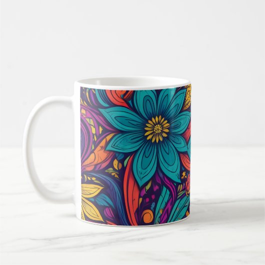 Mug Impression pop art floral (Gauche)