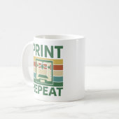 Mug Impression Répéter Rétro T-shirt Graphique Imprima (Devant gauche)