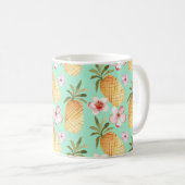 Mug Impression rétro tropicale sur l'arrière - plan à  (Devant droit)