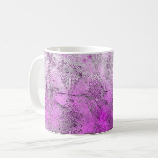 Mug Impression rose damassé Abstraite (Devant gauche)