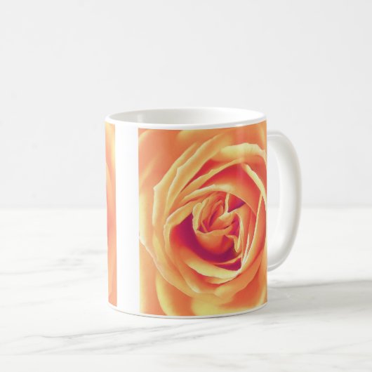 Mug Impression rose orange doux (Devant droit)