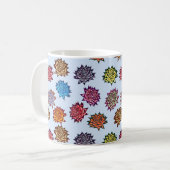 Mug Impression Rose pointillée, Modèle Floral Moderne (Devant gauche)