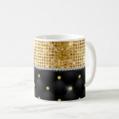 Mug Impression stylisée Crystal Gold diamant noir mono (Devant droit)