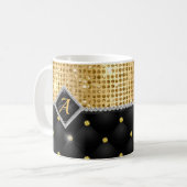 Mug Impression stylisée Crystal Gold diamant noir mono (Devant gauche)