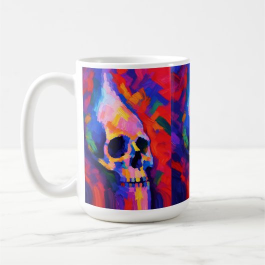Mug Impression sur toile d'art mural de crâne abstrait (Gauche)