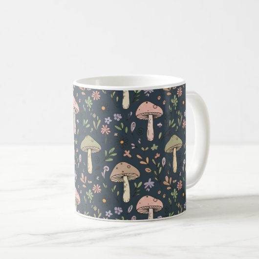 Mug Impression totale champignon bleu ardoise profond (Devant droit)