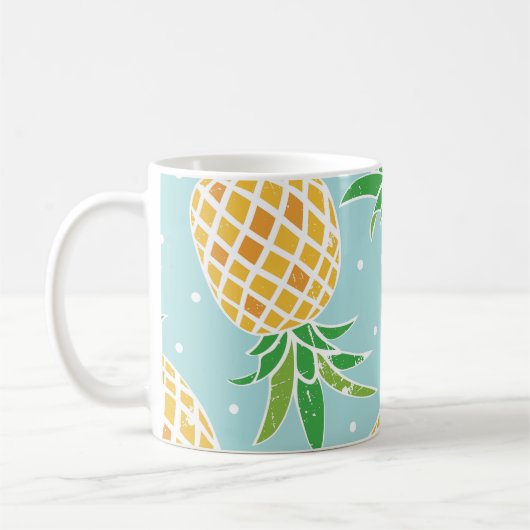 Mug Impression Tropicale Motif d'ananas en toute trans (Gauche)