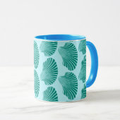 Mug Impression, turquoise et aqua à coque de pétoncle (Devant droit)