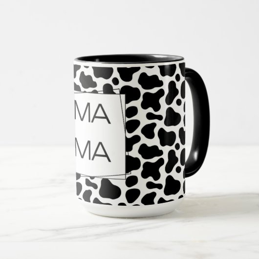 Mug Impression vache MAMA lettrage gras (Devant droit)