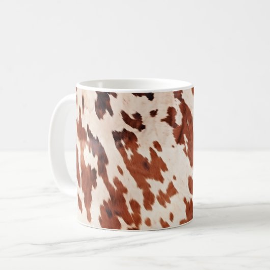 Mug Impression vache occidentale marron crème (Devant gauche)