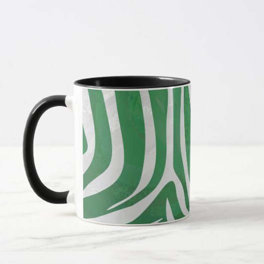 Mug Impression verte et blanche Zebra (Gauche)