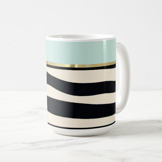 Mug Impression verte, noire et zébrée (Devant droit)