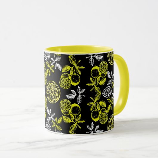 Mug Impression vintage Citrus Citron Botanique (Devant droit)